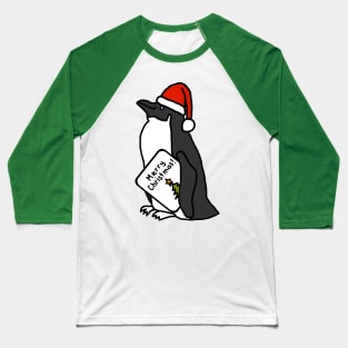 Cool Penguin Says Merry Christmas Baseball T-Shirt